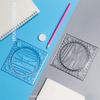Transparent Geometry Drawing Ruler 3D Scale Circle Drafting Ruler Rotatable Ruler  School Supplies