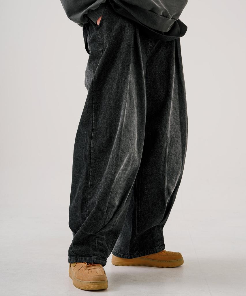 EZKATON Double Wide Denim Pants Black Ezlp6745