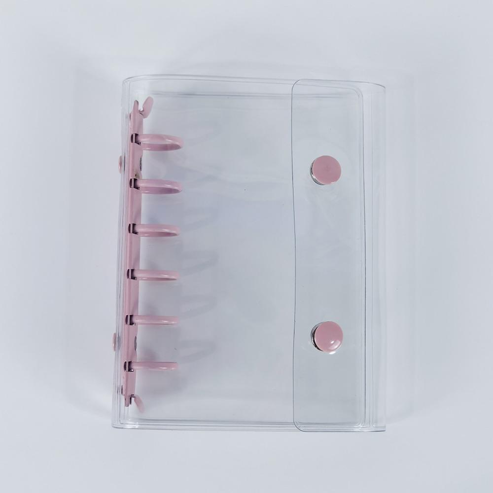 Candy Color Macaron-Themed A7 Binder Cover 6-Hole Transparent Collectible Organizer Double Button Widening Collect Book