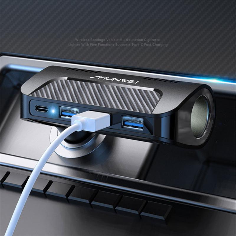 Car Multi-purpose Charger Multifunctional Type-c Fast Charge Car Accessories Pd Car Charger Portable 3 Usb Car Charger Universal