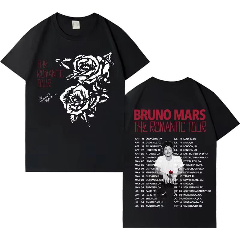 

Bruno Mars 2026 Tour The RoUnisextic album graphics 100cotton Unisex shirt New Y2K ONeck Short Sleeve Unisexs Womens summer Tshirt S