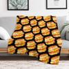 Bacon Egg Cheese Sandwich Pattern Black Throw Blanket Mens Soft Warm Throw Blanket for Couch