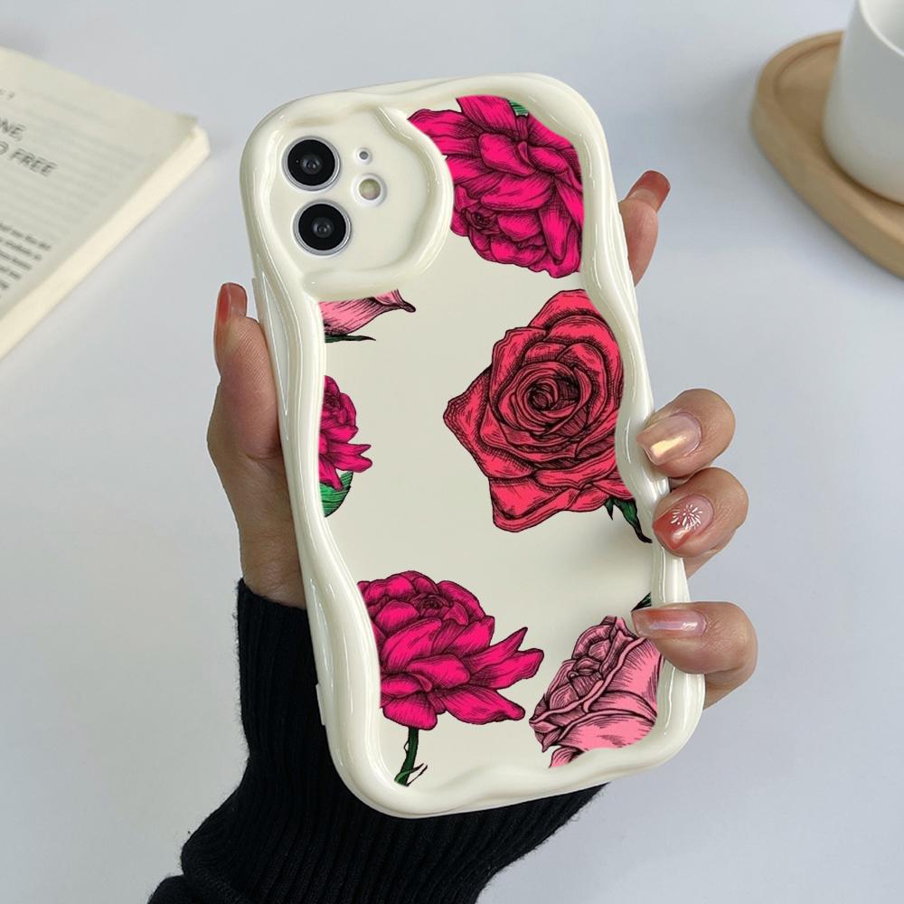 LZ16 flower Clear Soft Wave ტელეფონის ქეისები Xiaomi 11 Lite Redmi Note 13 12 8 Pro 9 12C A3 Infinix Smart 8 Tecno Protection უკანა ყდა
