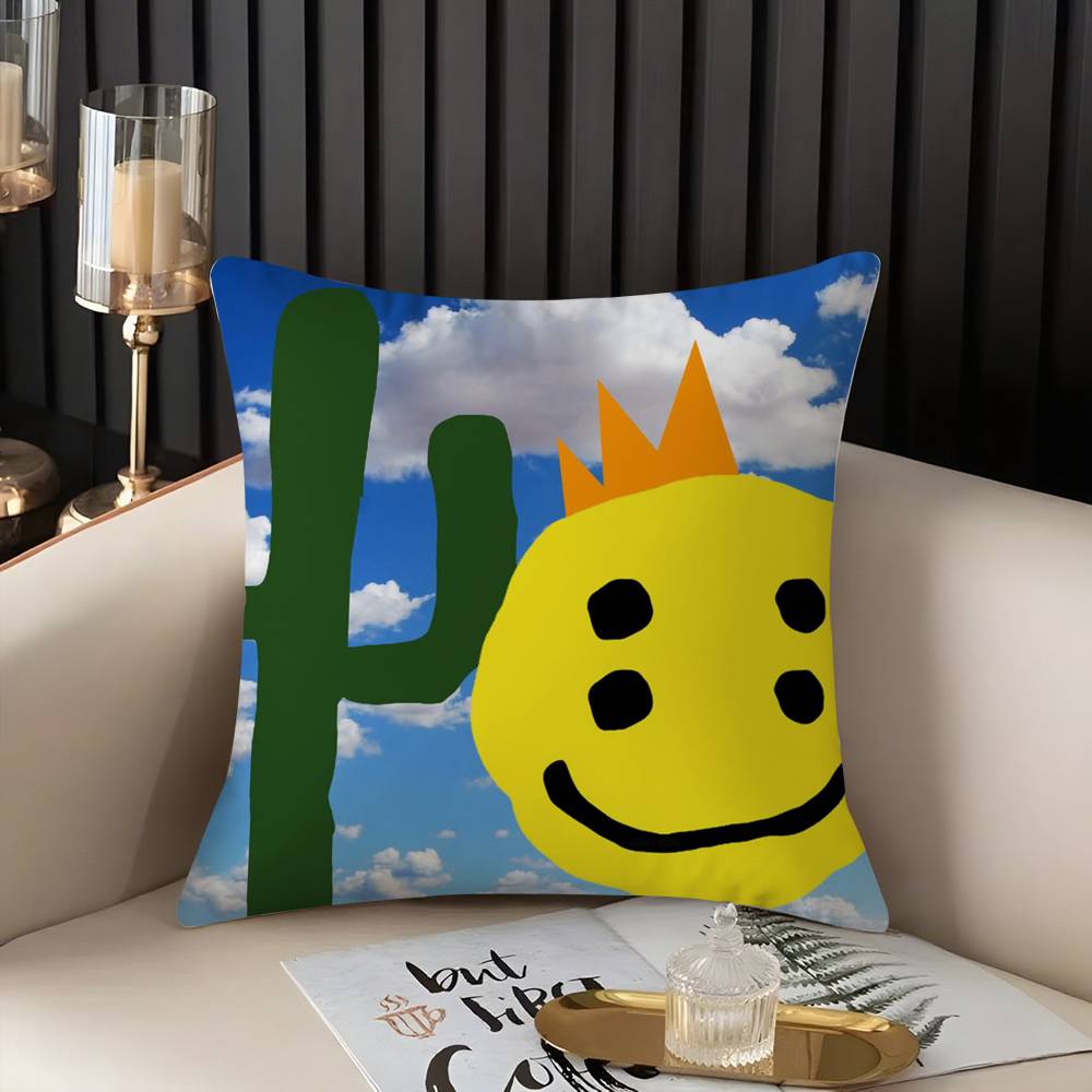 Pillow Case Luxury Smile C-Cpfm Home Dorm Chair Back Short Plush Double-sided Printing Office Nap Time Cushion Cover