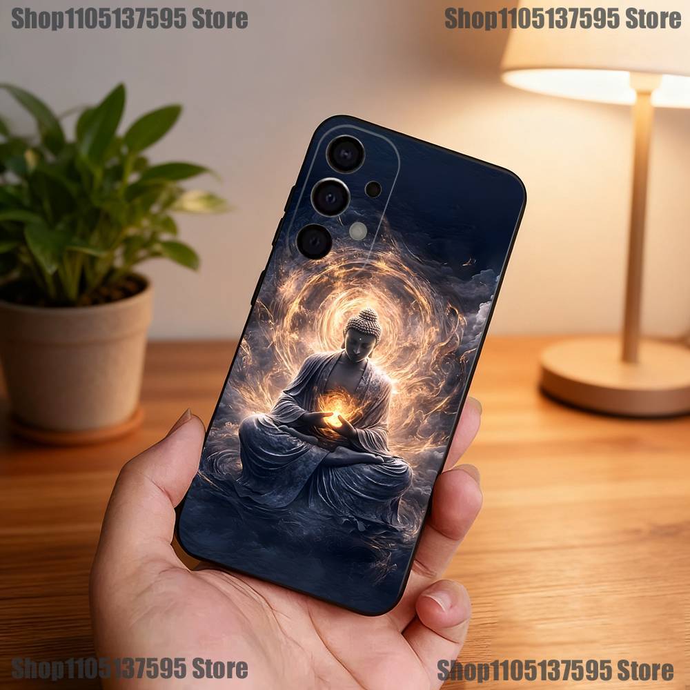 Buddha Art Pattern Phone Case For Samsung S25,S24,S21,S22,S23,S30,Ultra,S20,Plus,Fe,Lite,5G Black Cover