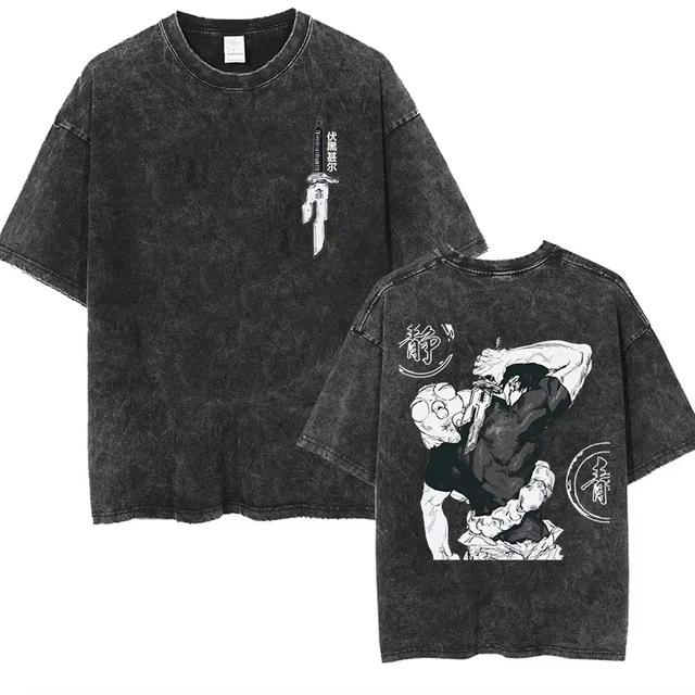 Anime Washed T-Shirt Cotton Su Mingchuang Premium Short-Sleeved Jujutseainto Loose Soft Wear Ru Both Men And Women Can Sa M