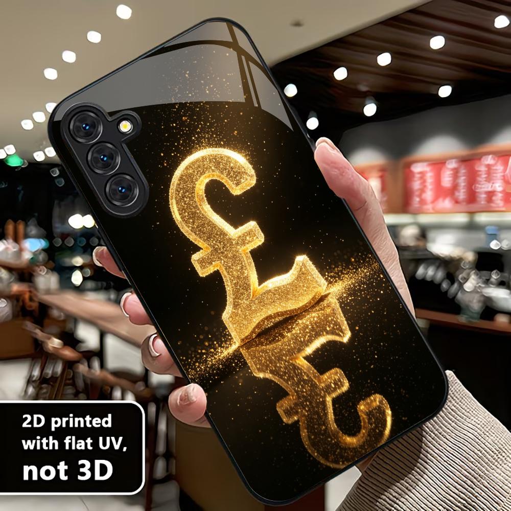 Premium Gold Pound Sign phone case glass s25 ultra case s26 ultra case for Samsung Galaxy S26 S25 S24 S23 S22 FE Ultra Plus