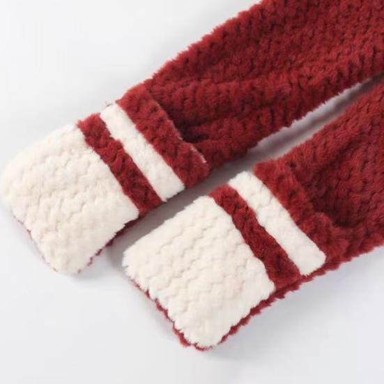3 in 1 Hat Scarf Gloves Set Bear Ear Decor Thickened Plush Winter Hat Matching Scarf Gloves Function Cold Weather Outfit