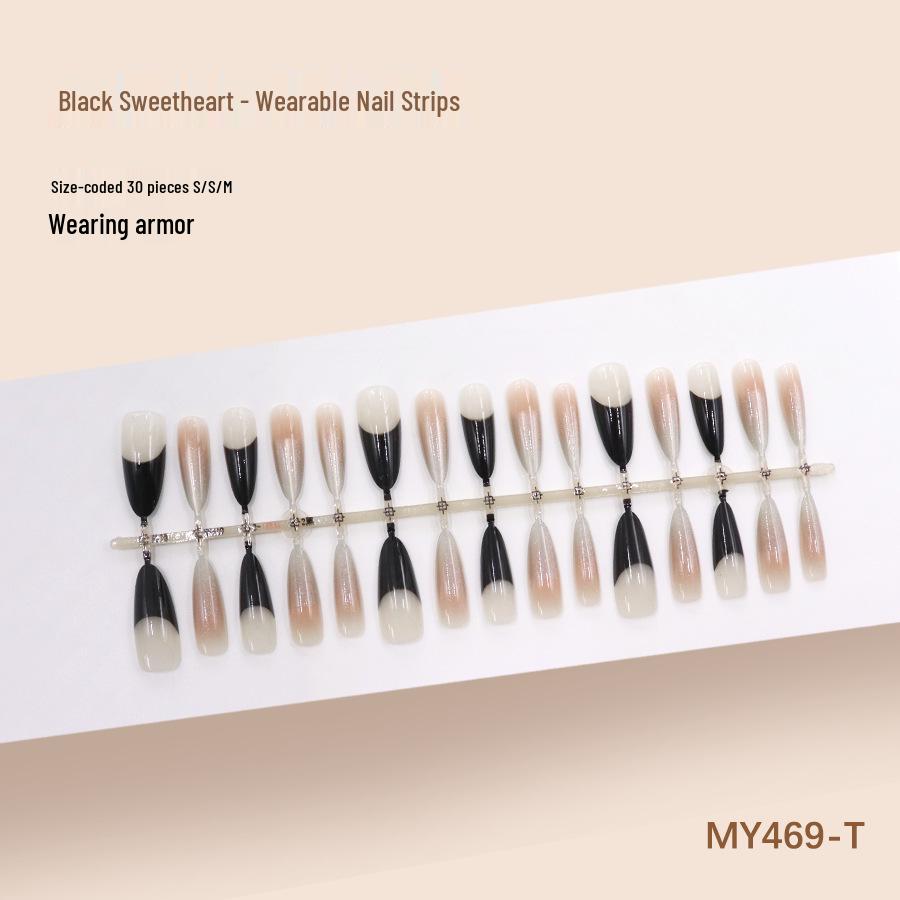 Chic Black French Cat Eye Nail Art Tips - Sweet, Spicy  Versatile (30 Pieces)