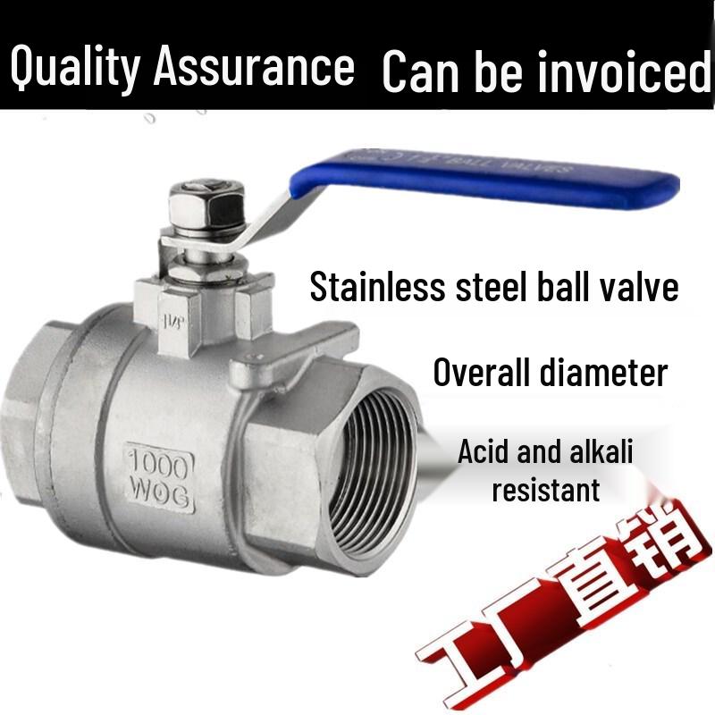 304/316 Stainless Steel Two-Piece Full Bore Ball Valve Q11F-16P, High Temp Resistant, Female Threaded, 4 Points
