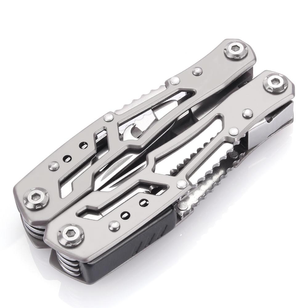 Portable All-Steel Multifunctional Pliers: Compact Outdoor, Vehicle-Mounted Emergency Tool & Wrench.