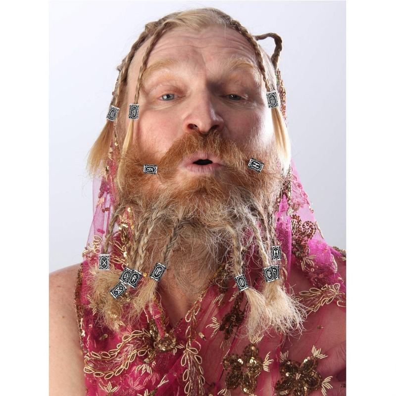 48 Pieces Viking Beard Beads Antique Hair Tube Beads Dreadlocks Viking Jewelry Beads for Hair Braiding Bracelet Pendant