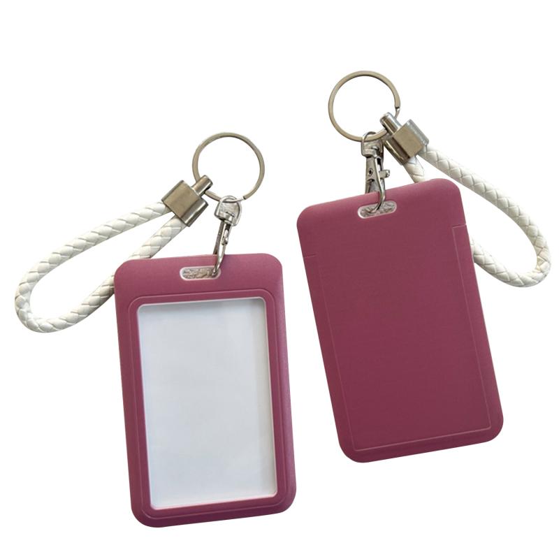 Keychain Student Card Holder Jednoduchost Jednobarevná série Vizitka pro ženy Pouzdro na dětské studentské foto karty