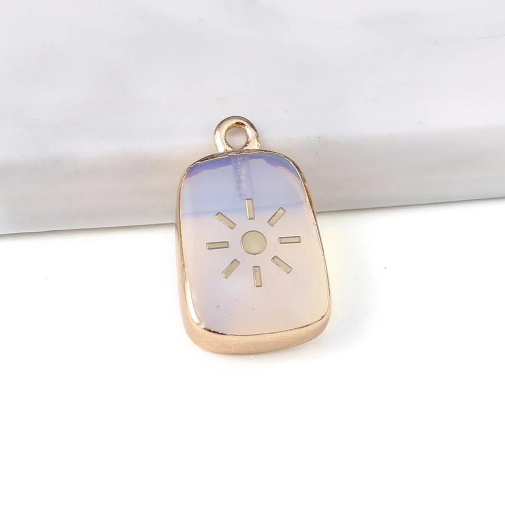 2Pcs Small Pendant Natrual Stone Rose Quartz/Malachite Cartoon Pendant For Jewelry Making DIY Earrings Bracelet Accessory