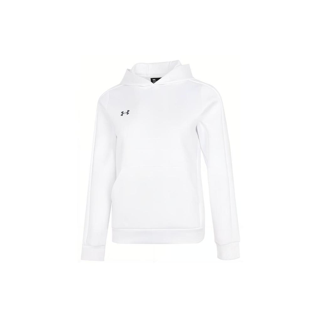 Under Armour Solid Color Hooded Sports Sweatshirt Women Tops White 22600306-100