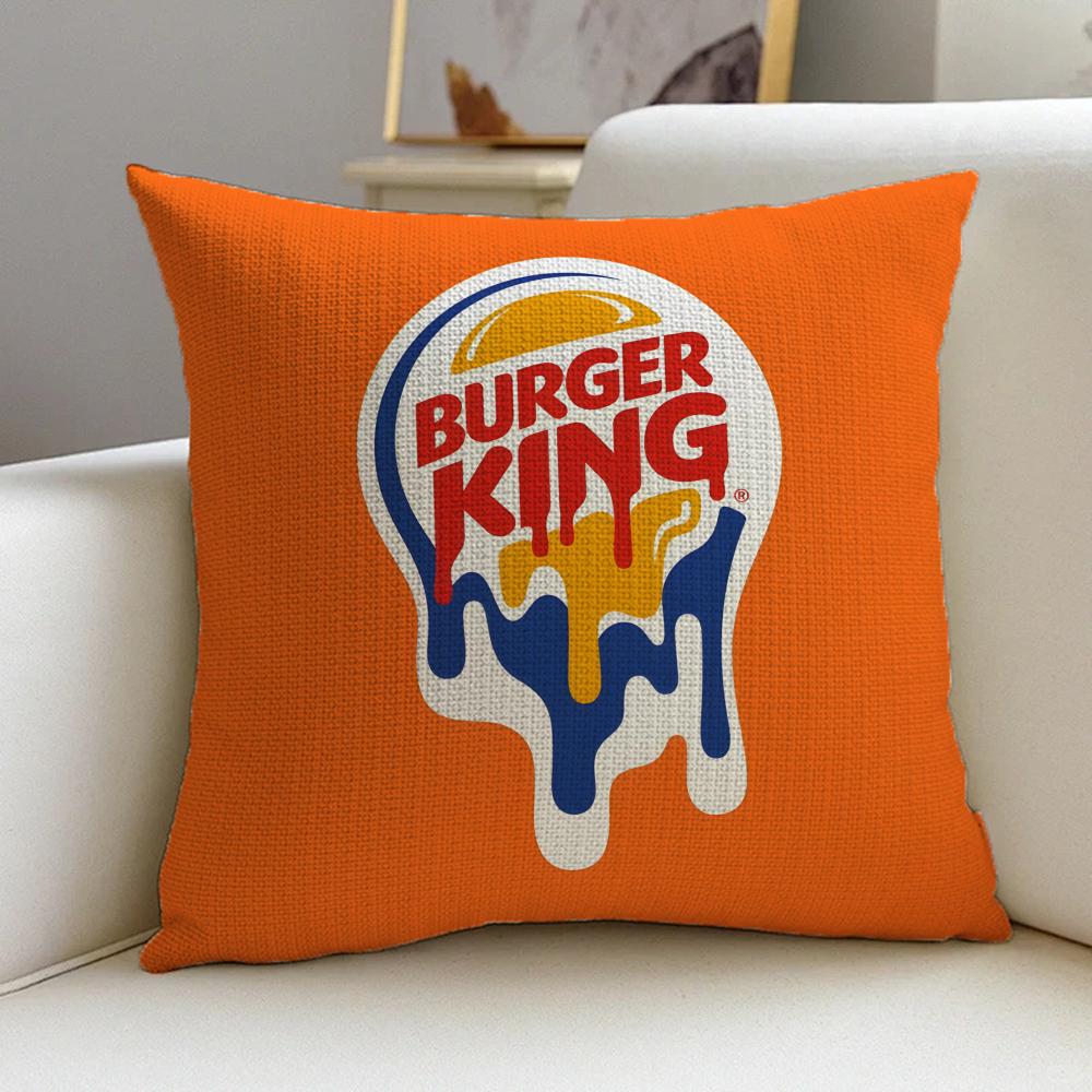 Cushion Cover Cushion Cover Pillowcase, Anti-Mite Invisible Zipper, Linen Sofa Cushion B-Burger K-King