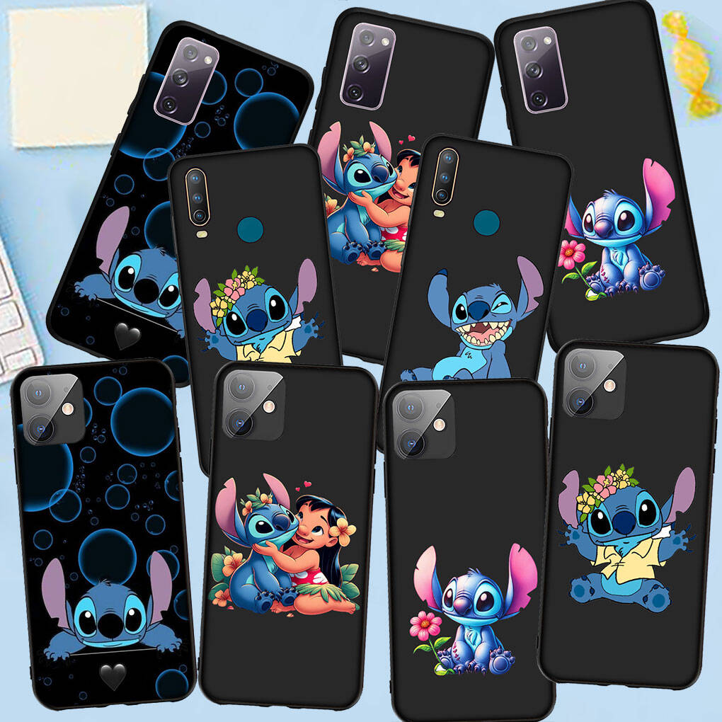 Coque de téléphone pour Samsung Galaxy S25 S23 S22 S21 S24 Ultra FE A05 A06 A15 A16 A36 A37 A35 A54 A55 A56 A57 A25 A26 A53 A17 Jolie Housse Stitch Mignon Lilo