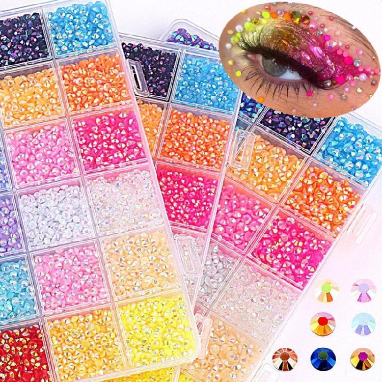 Fashion Art Rhinestones Set With 6 Different Styles Temperature Resistant Flat Back Items For Fabric Projects