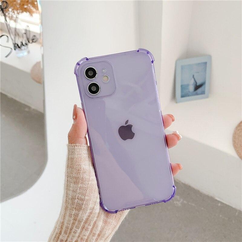 Silicone Lens Protection Phone Case For iPhone 16 15 14 11 12 13 Pro Max 8 7 6S Plus XR XS Max X SE2020 Shockproof Soft Transparent Cover