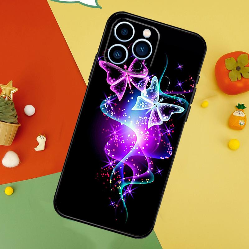 Black Beautiful Butterfly Phone Case For iPhone 17 Pro Max16 15 14 13 11 12 Pro Max Plus 12 13 Mini 16e 17 Air Cover