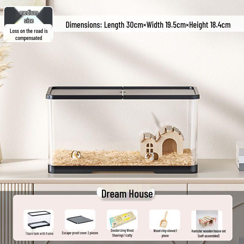 Golden Hamster Luxury Acrylic Villa - Transparent Breeding Cage with Spacious Bedroom