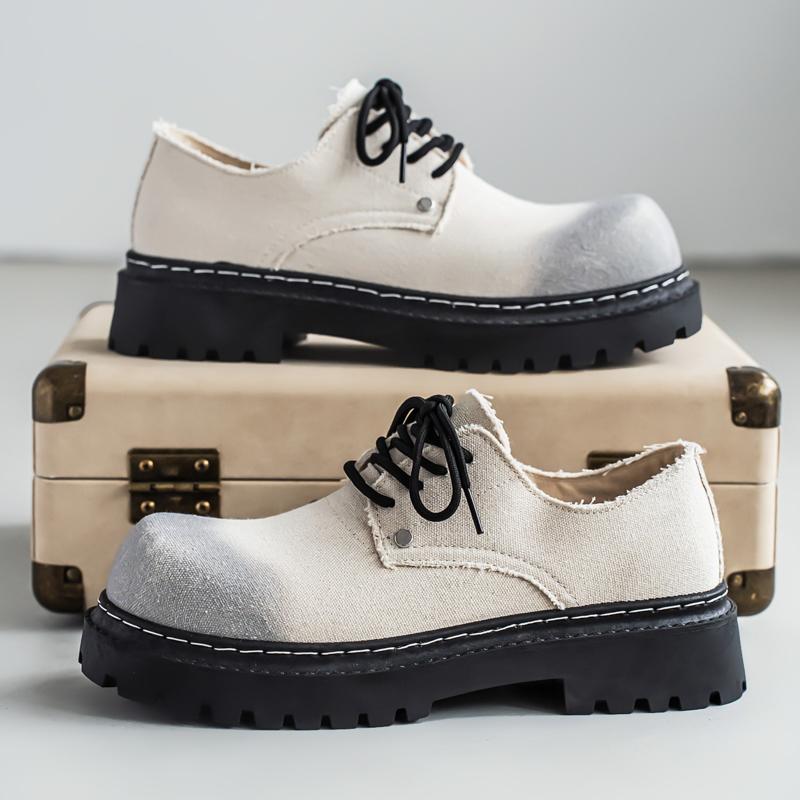 

Мужские британские ретро туфли дерби с широким круглым носком, уличные деловые туфли на платформе, мужские туфли на массивной подошве, повседневные кожаные туфли, zapatos hombre 39 белый