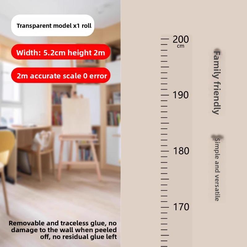 

Водонепроницаемая, съемная, не повреждающая, прозрачная наклейка для измерения роста длиной 2 метра для высоких стен, сделанных на заказ для детей Transparent Volume 1