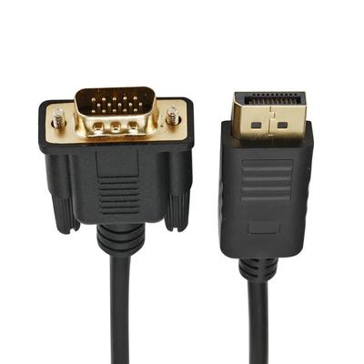DisplayPort Display Port DP To VGA 1080p Adapter Cable 1.8m Male To Male Converter for PC Computer Laptop HDTV Monitor Projector