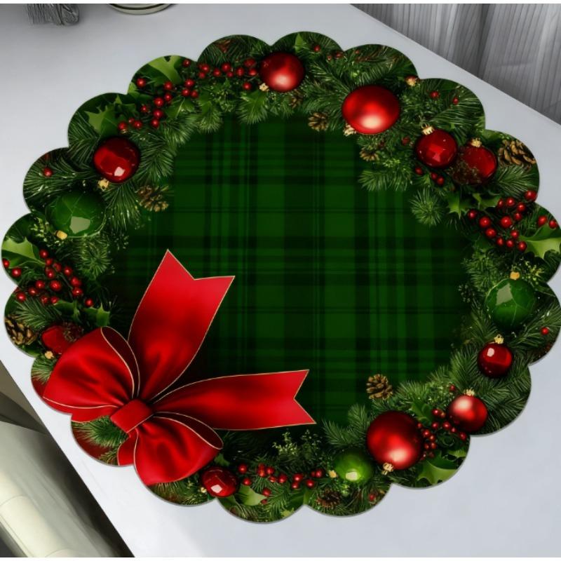 

Рождественская шапка с оленями Нескользящий впитывающий коврик для стола - Грязеотталкивающая и брызгозащищенная подставка 40*40cm (1PC)