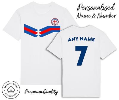Engeland Strip T-shirt 2024 Gepersonaliseerde Naam en Nr Volwassenen Kinderen Baby, Voetbal Euro