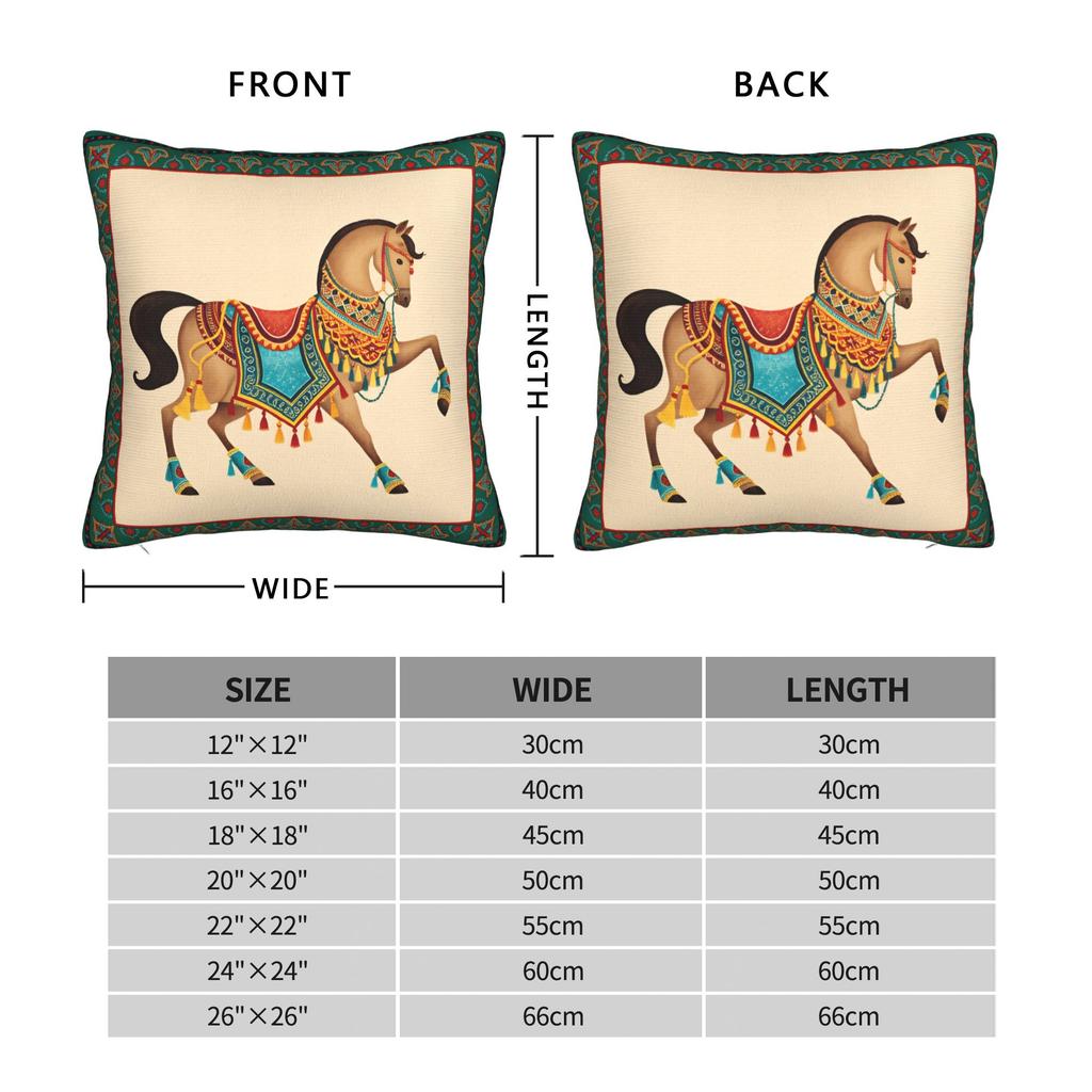 Classical  Luxury Horse Pattern Pillow Case  Graphic Pillow Cover Vintage Pillowcases For Living Room Sofa