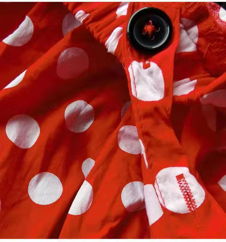 European & American Style Short-Sleeve Top, Polka Dot Overall Skirt, Headband Princess Set for Kids