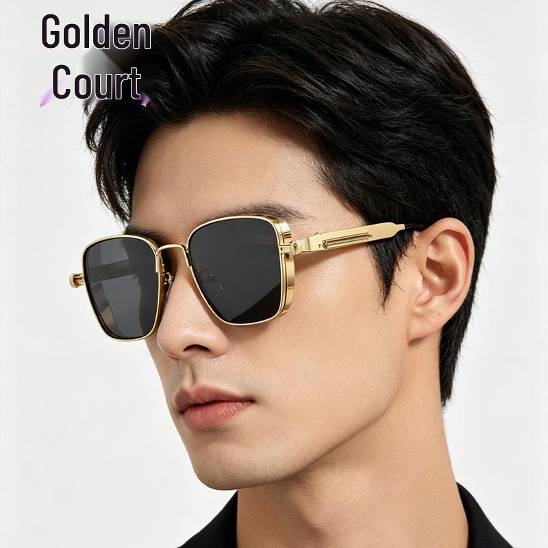 2026 Men's Punk Square Sunglasses - Anti-Glare, UV Protection, Ideal for Driving & Fishing