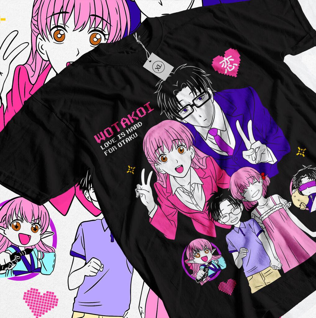 Wotakoi T-shirt Love Is Hard for Otaku Anime Girl Kawaii Shirt All Size
