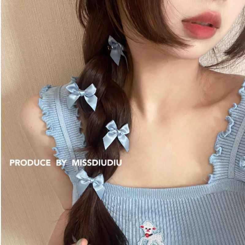 

Заколки для волос в стиле балета с розовыми лентами: Упаковка из 6 маленьких бантиков для волос для выступлений на сцене