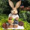 1/2/4PCS 35cm Straw Bunny Doll Vintage Style Bunny Doll Easter Home Decoration Wedding Window Shooting Props Gift for Friends
