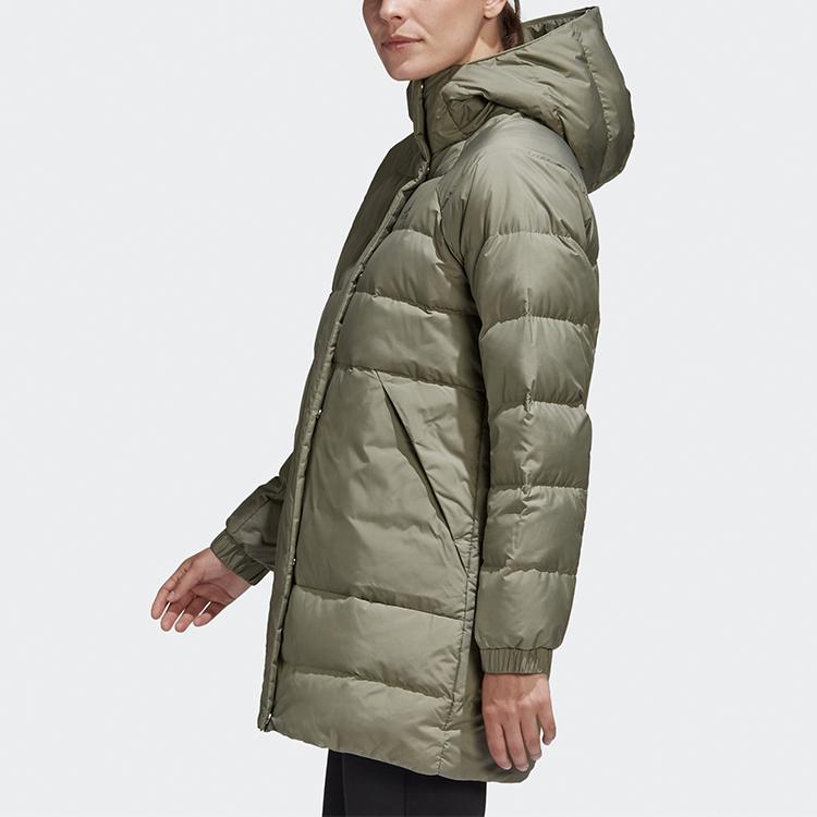 adidas Outdoor Warm Hooded Mid-Length Down Jacket Women Jacket Teal GE9982
