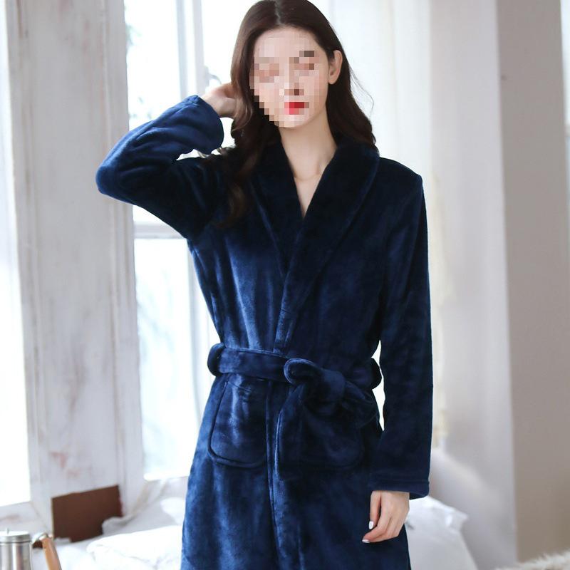 G5Z Couple's Flannel Robe: Thick Coral Fleece Bathrobes for Men & Women