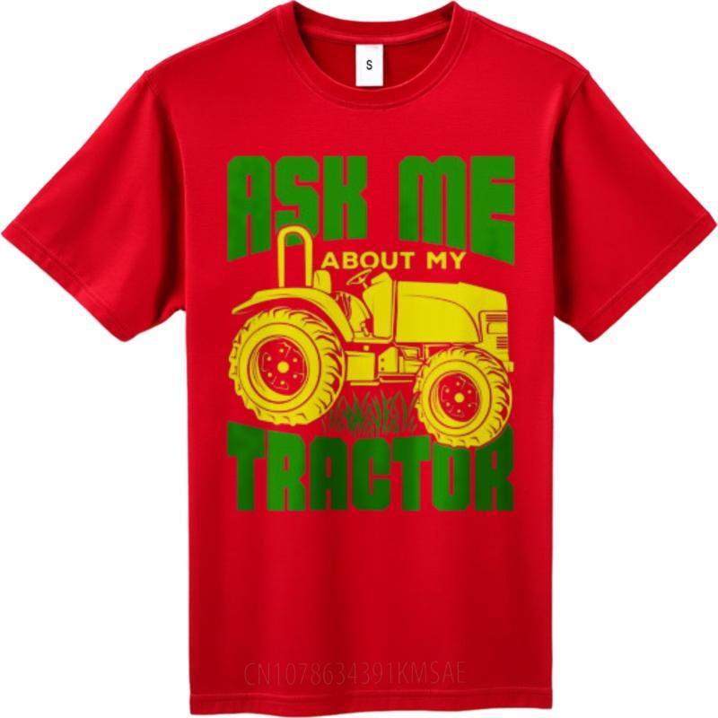Funny tshirt Street Wear For man Oneck tshirt Ask Me About My Tractor Anime Teenagers Top tees Oversized Tshirt Fashion Tee S