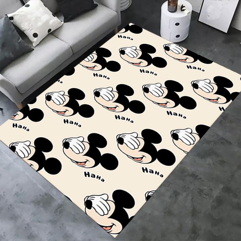 Mickey Mouse,Laughing,Pattern Office Carpet Soft Polyester Entrance Carpet Washable Non-slip Machine Washable Indoor Carpet Living Room Bedr