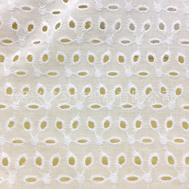 100x130cm Tessuto di Cotone Bianco Ricamato con Occhielli Pizzo di Cotone Materiale per Cucire Vestiti, Al Metro 23 stili