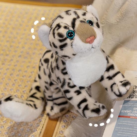 Cute Simulation Snow Realistic Leopard Plush Doll Three-dimensional Plushie Wild Animal Animal Soft Stuffed Doll Leopard