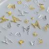 50Pcs Alloy Hollow Butterfly Nail Art Decor Gold Silver Metal Butterfly Nail Charms Diy Valentine'S Day Butterfly Parts