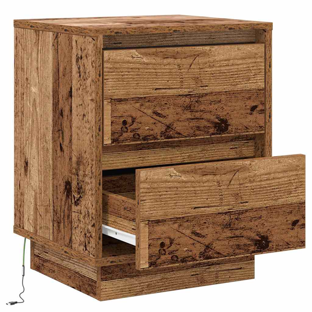 Nightstand Set (2 pcs) Reclaimed Wood Look 39 x 34.5 x 50 cm Engineered Wood