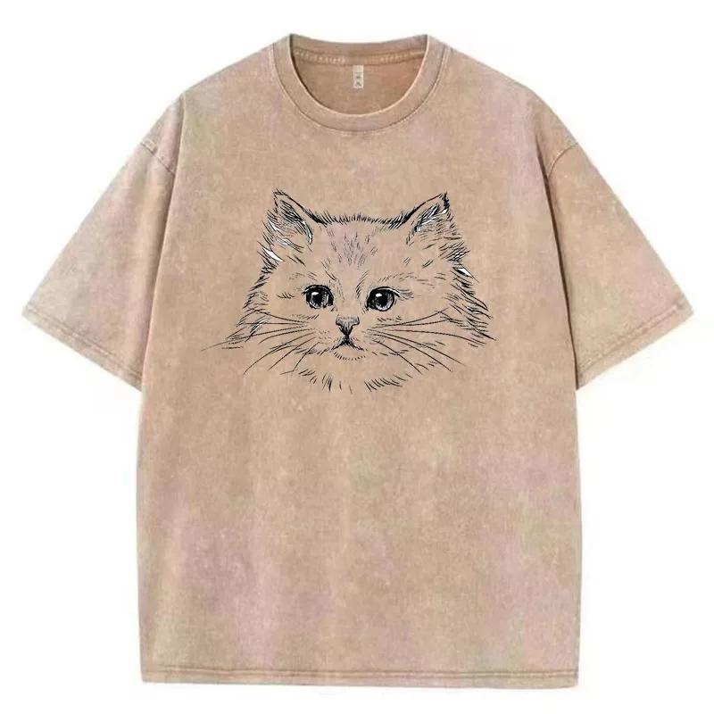 Tshirts for Men Adults Kid Cute Aristocratic Cat Printed Graphic Soft Washed Cotton High Quality Workmanship T-Shirt