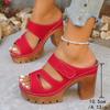 Plus Size 43 High Heeled Sandals Women Vintage Peep Toe Platform Gladiator Sandals Woman Summer Thick Heel Slippers Female