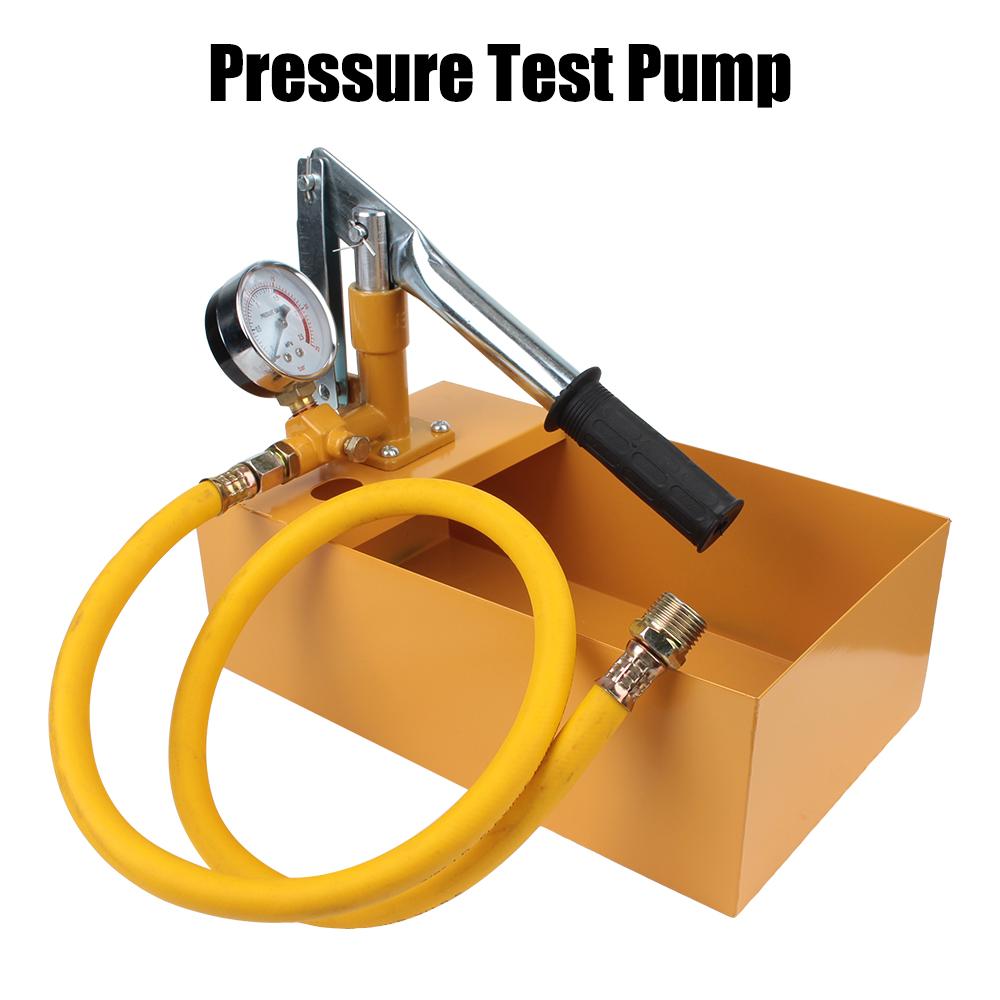 

Manual Hydraulic Test Pump Machine Aluminum Copper 2.5MPa Pressure Test Pump with G1/2 Hose 25KG Water Pressure Tester Yellow