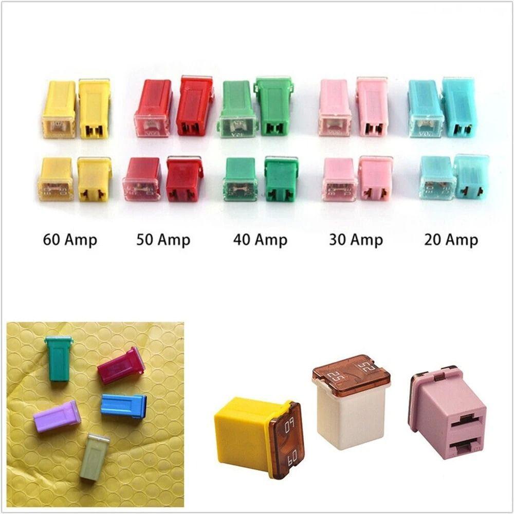 20Pcs Mini Size Car Fuse Kit Tall Low Profile Square Set Fuses 20-60A Case Box Fuse Kit Vehicle Use