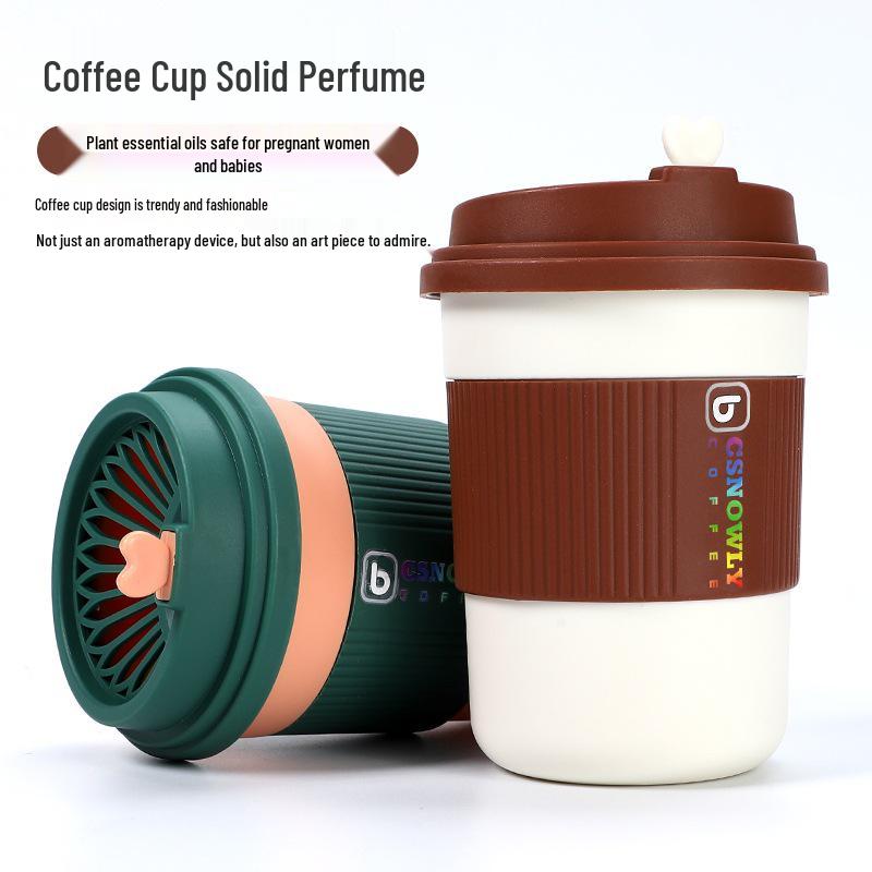 Car Coffee Cup Aroma Diffuser: Long-Lasting Essential Oil Fragrance, Odor Remover, and Freshener.