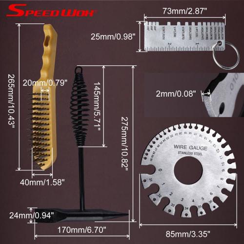 SPEEDWOX Welding Tool Set: Carbon Steel Welding Pliers, Hammer, Gauge, and Gloves, Red